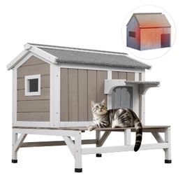 PetsCosset Insulated Cat House with Raised Base