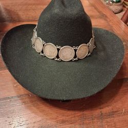  Authentic Silver Morgan Dollars And Sterling Silver Hat Band Or Belt 