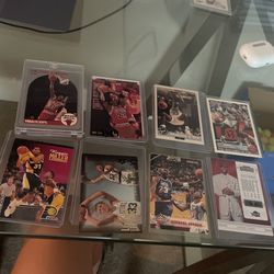 Vintage basketball cards( shaq rookie card, jordan rookie card and reggie killer rookie card)