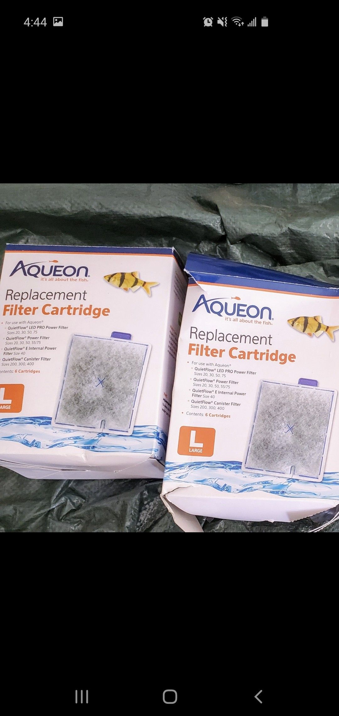 6 aquarium filter cartridges. See 2nd pic for compatible filters