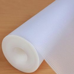 Shelf Liners 24 in x 20 ft EVA Drawer Mats, Non-Adhesive Cupboard Protector, Kitchen Cabinet Lining Fridge Liner (Clear Stripe, 61x610cm)