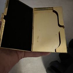 Gold Tone Business Card Holder 