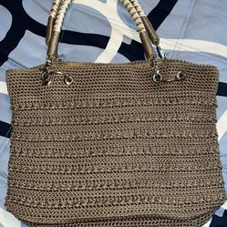 Vintage The Sak Purse Crochet Knit Woven Shoulder Bag Tote