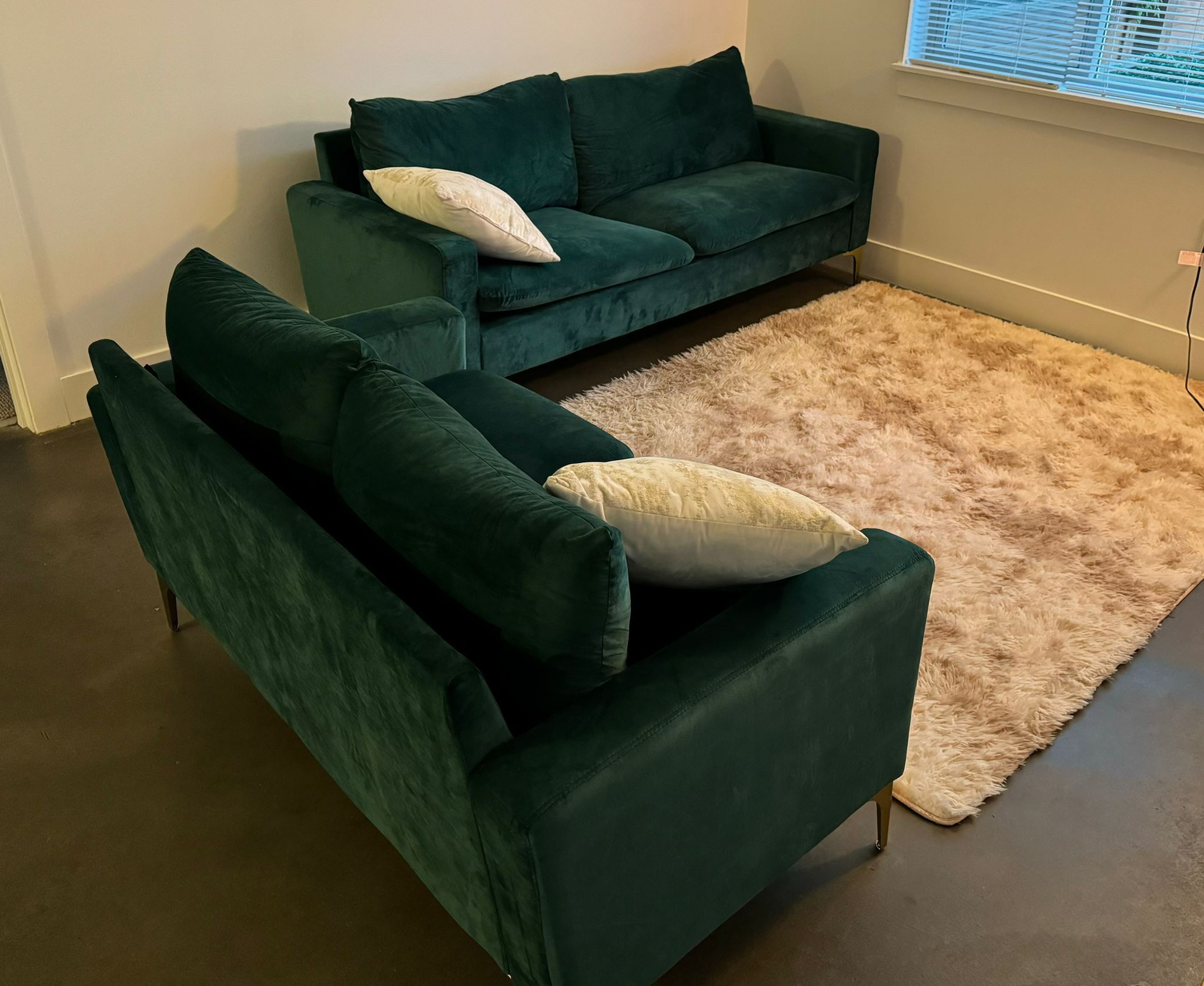 Green Velvet Sofa (Couch)