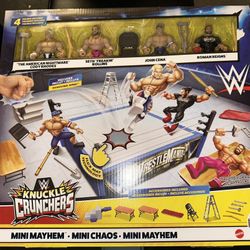 WWE Knuckle Crunchers Mini Mayhem Ring Bundle 