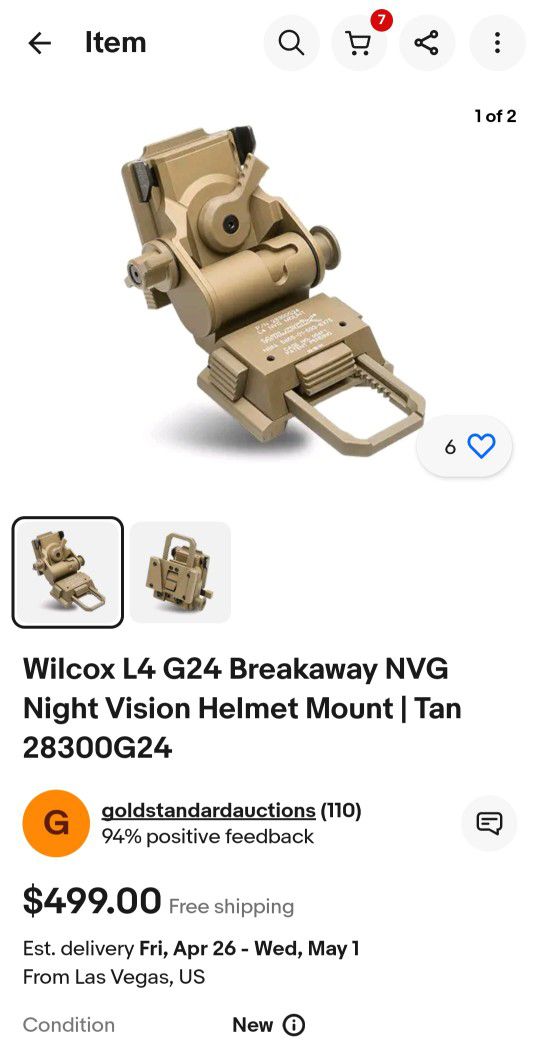 Wilcox L4 NVG mount  OBO