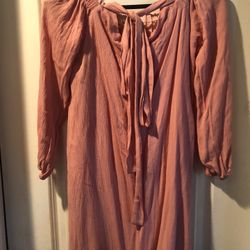 Peach Long Sleeve Mini Dress by AX IS Appar Size L