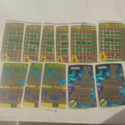 1983 Topps Sega Scratch Offs Turbo-Frogger-Zaxxon Unused Lot Of 11