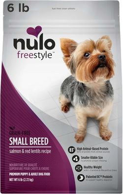 Nulo Freestyle Small Breed Dog Food, Premium Adult and Puppy Grain-Free Dry Smaller Sized Kibble Food, with BC30 Probiotic for Healthy Digestion Suppo
