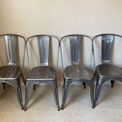 4 Metal Dining Chairs