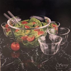 7 Piece Salad Bowls Glassware Set - Sierra - “The Toscany Collection” - Brand New Still in Box - MADE IN USA! 🇺🇸
