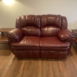 Genuine Leather Recliner Love Seat