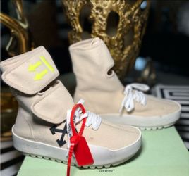 Off-White Moto Wrap sneakers Beige canvas high-top design 36 US 5.5 Women's