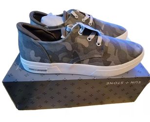 SUN STONE Mens Green Metal Eyelits Kiva Round Toe Lace-Up Sneakers Shoes 11 M