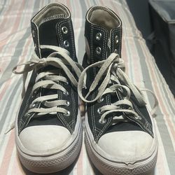 High Top Platformed Converse Size 9