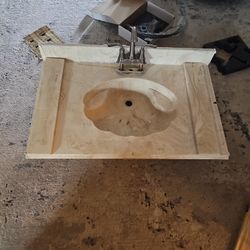 Bathroom Sink W/faucet. 36" X 22". 