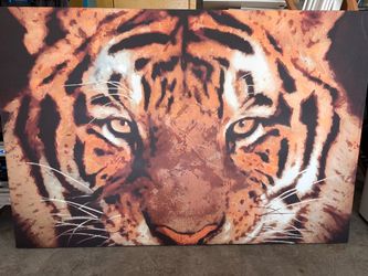Large Tiger Face Canvas Wall Art