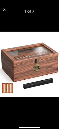 Wiaee Cigar Humidor Walnut Humidor Cigar Box