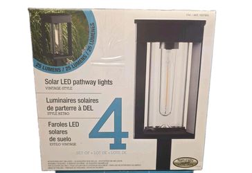 GTX Solar LED Pathway Lights, 4-Pack Outdoor Garden Landscape Lights Open BOX