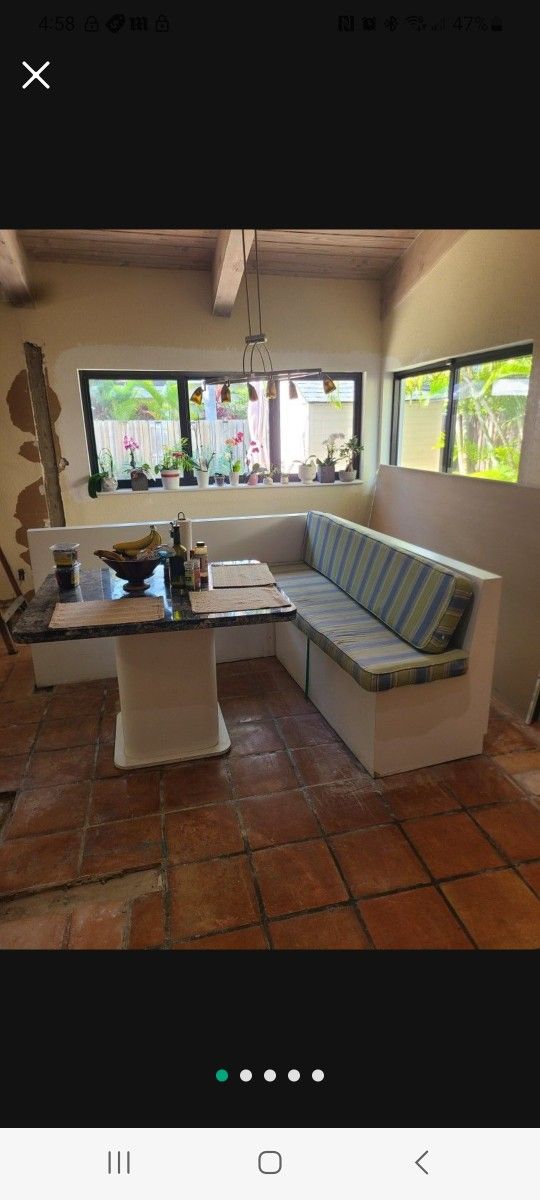 CORNER Breakfast Nook With Cushions / Table Not For Sale