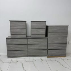 Dresser , Chest And 2 Nightstands - Comoda , Gavetero Y 2 Mesitas De Noche 