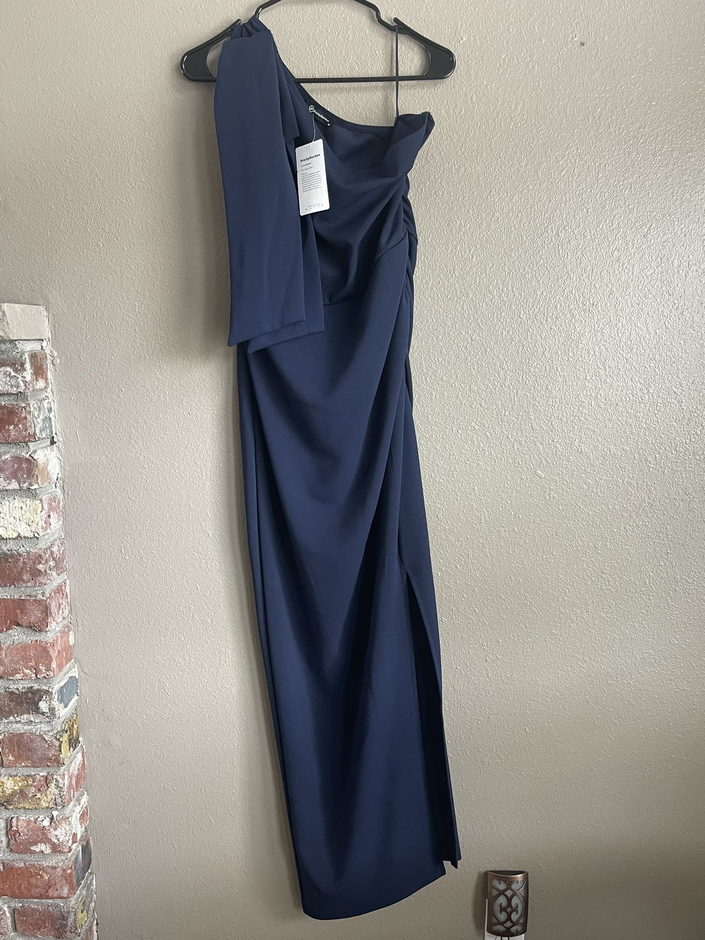 NEW WITH TAGS! One Shoulder Navy Formal Gown