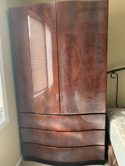 Mahogany Wood armoire and dresser