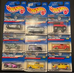 Hot Wheels Sealed Vintage Truck & Utility Lot – 9 Cars (Deora II, '56 Ford, Unimog, Humvee)