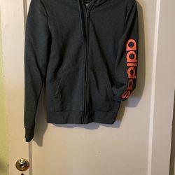 Dark Grey Adidas With Orange Adidas LogoOn Sleeve.. Sz Sm.. Never Worn 