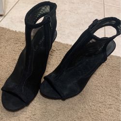 Black Mesh Heels