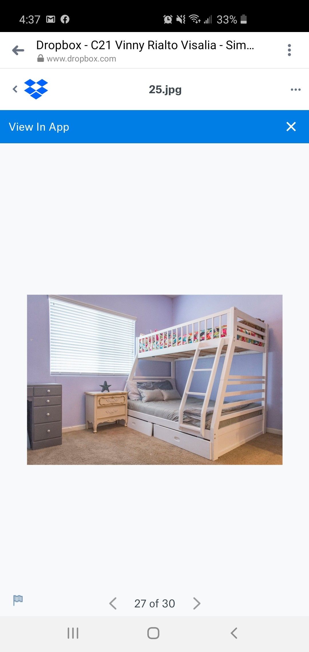 White bunk beds No Mattress