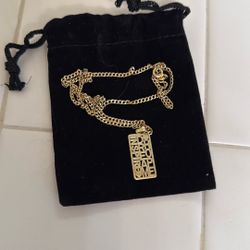 18k Gold Chain, 10k Gold Pendant