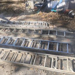 Aluminum Ladders, (3) 20 Ft And (1) 16 Ft