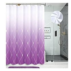 Shower Curtain With Metal Hooks (New)