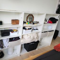 3 Ikea Billie Bookshelves with Additional Shelf added