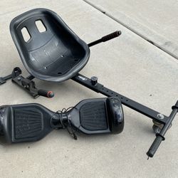 Hover board with seat attachment used