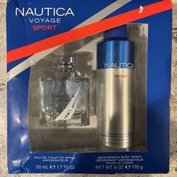 Nautica Voyage Sport Eau De Toilette & 6 oz. Deodorant Body Spray, Gift Set for Men - Brand New - Fair Box 