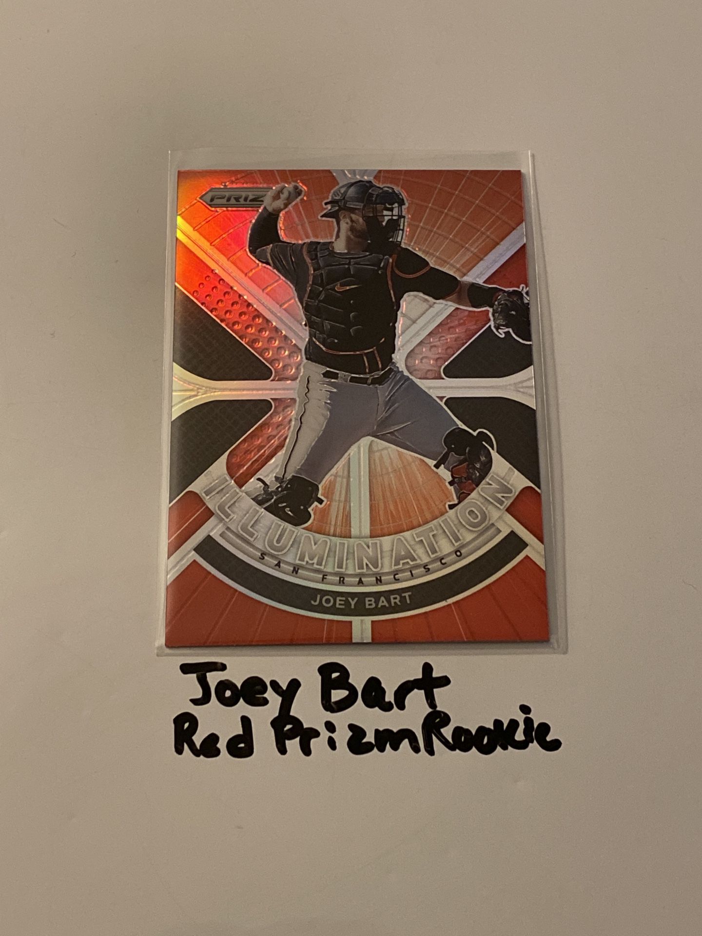 Joey Bart San Francisco Giants Catcher Short Print Red Parallel Insert Rookie Card. 