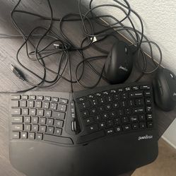 Perixx PERIDUO-406 wired keyboard With 2 Perixx Wired Mouses 