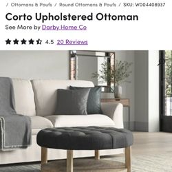 Circular Upholstered Ottoman 