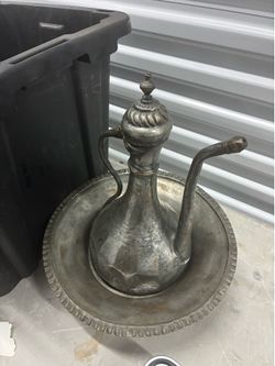 authentic Ottoman Turkish antique ewer and basin set