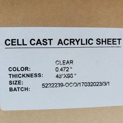 Cell Cast Acrylic Sheet