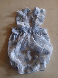New blue heart print pullover puppy dog dress
