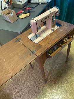 Atlas Vintage Sewing Machine with Cabinet Table