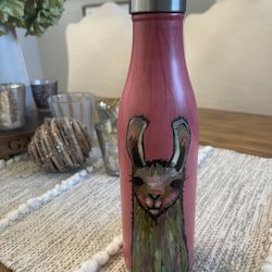 studio Oh Boho Llama Stainless Steel Pink Water Bottle 17 oz. BPA free