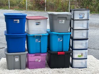 Lot of Sterilite Plastic Storage Totes and Drawer Units