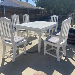 Heavy Duty Farmhouse Dining Table + 6 Chairs – $300 OBO