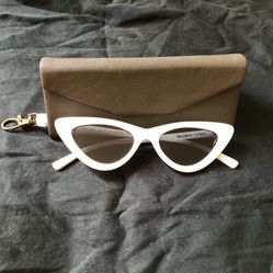 Adam Selman X Le Specs The Last Lolita Retro Sunglasses In White