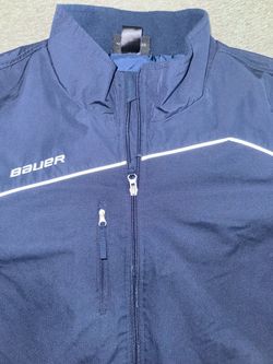 Bauer Team Series Mens Blue Full Zip Hockey Warm Up Jacket Dad Coach Adult Large