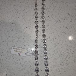 New STERLING SILVER PUFF MARINER CHAIN